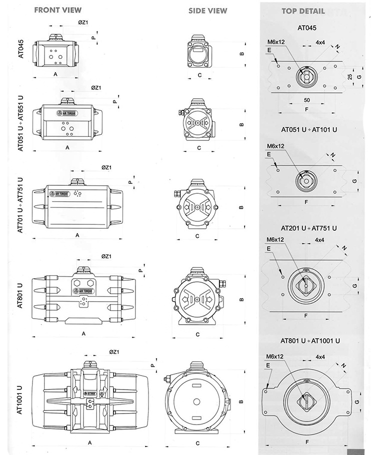 AIRTORQUE氣動(dòng)執(zhí)行器結(jié)構(gòu)圖